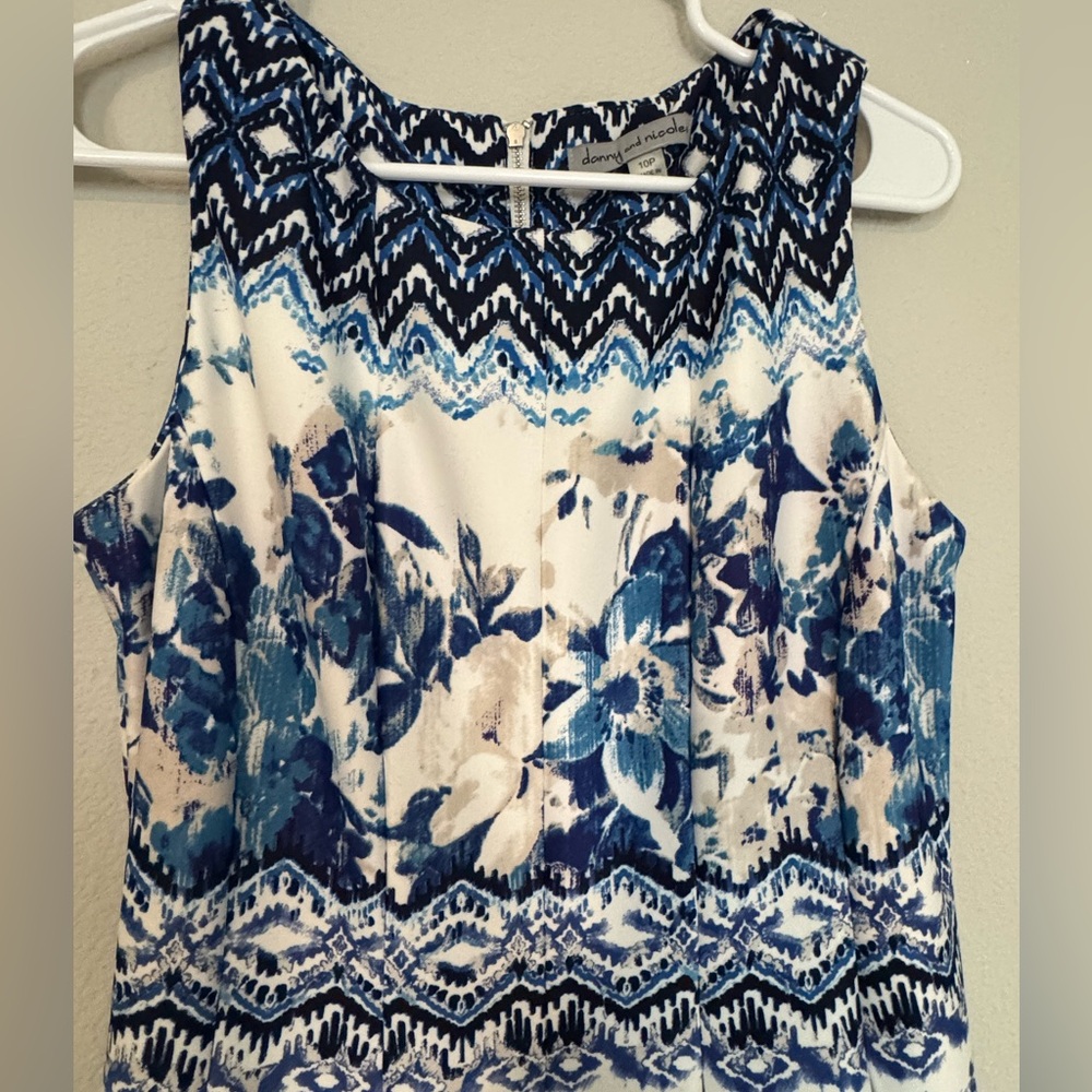 Danny & Nicole Blue and White Midi Dress